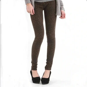 Bullhead Black Juniors Leopard Print Skinny Jeans